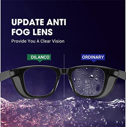 DILANCO Clear Safety Glasses Goggles With Side Shields for Women Men,Fog & Scratch-Resistant Complete UV Protection Eyewear - color: Black&red