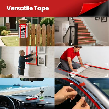 Double Sided Heavy Duty Mounting Tape, 16.5 FT × 0.94 in, Waterproof, High Temp Resistant, for Automotive Trim, LED Strips, Home & Office Décor - size: 16.5FT x 0.94in (Wide Roll)