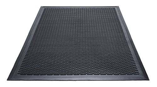 Guardian - MLL14030500 Clean Step Scraper Outdoor Floor Mat, Natural Rubber, 3'x5', Black, Ideal for any outside entryway, Scrapes Shoes Clean of Dirt and Grime - size: 5"L x 36"W x 0.4"Th