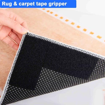 Hook and Loop Tape 4in x 8in 6 Pairs, Slef Adhesive Interlocking Strip, Mounting Tape Heavy Duty Adhesion, Picture Hanging Strips Fastener, Double Sided Carpet & Rug Fixation - size: 6pairs 4in X 8in