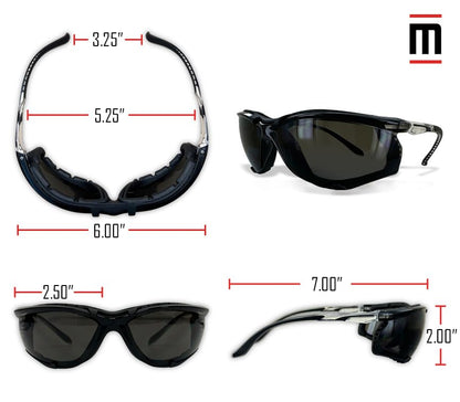 MAGID Gemstone Onyx Foam Lined Safety Glasses, ANSI Z87.1, Removable Foam Seal Blocks Dust & Debris, Anti-Fog UV Protection, Wraparound Clear Lens, Black Frame, 2 Pairs, Y84 - color: Clear Lens, size: 2 Pairs