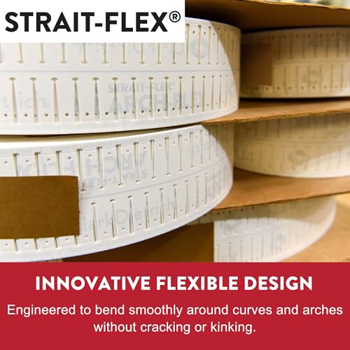 Drywall Tape – Arch-Flex Corner Bead for Drywall Repair – Flexible Composite Roll for Curved Corners – Fits Arched Windows, Vaults, Ducts – 3-1/4" x 50'