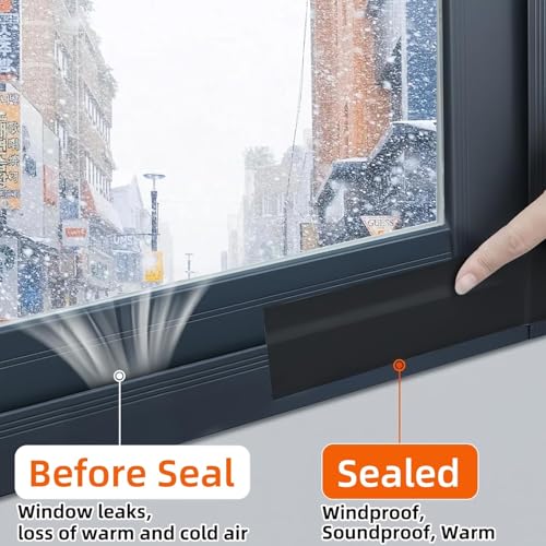 ZOMPAGO Strong Adhesive Cloth Weather Stripping Tape for Sliding Windows and Door Frames - 2Roll,1.8inx33FT,Black,Seal Strip for Soundproofing,Dustproof, Waterproof,and Windproof-Durable - size: 2 Roll, 1.8 in x 33 FT, Black