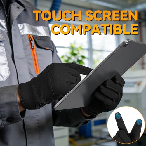 OZERO Work Gloves for Men Women: Mechanic Glove Touchscreen Firm Grip Dexterity Light Duty Gloves for Gardening Construction - size: X-Large, style: Pack of 3