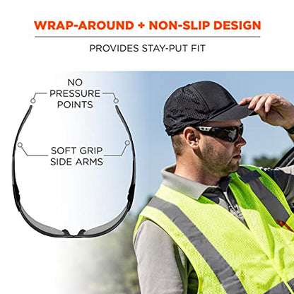 Three Dog Bakery Ergodyne Skullerz SAGA Anti Scratch Safety Glasses, Anti-Fog, ANSI z87.1, 13 Ounce (Pack of 1) - color: In/Outdoor Lens