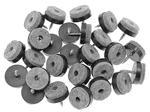 ALIMITOPIA 40pcs Screw-on Furniture Felt Pad Chair Glide Slider Hardwood Floor Protector for Wooden Leg Feet of Chair Table Furniture(Φ20mm or 0.8";Black) - size: 20mm(Black)
