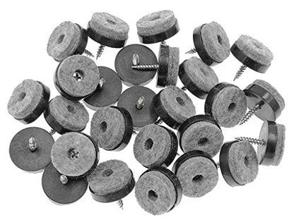 ALIMITOPIA 40pcs Screw-on Furniture Felt Pad Chair Glide Slider Hardwood Floor Protector for Wooden Leg Feet of Chair Table Furniture(Φ24mm or 0.95";Black) - size: 24mm(Black)