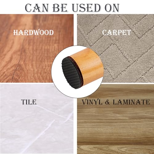 Fursafe&Q Non Slip Furniture Pads - Self Adhesive Rubber Anti Skid Pads Furniture Grippers for Hardwood Floors Rubber Chair Feet Pads Protectors Talbe Legs Anti Slip 16 Pcs 3" Square