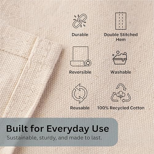 Top Cotton Canvas Drop Cloth 4Pc, Reusable Paint Drop Cloth, 100% Recycled Cotton Canvas Tarp Cover for Painter, Furniture, Floor Protection, All Purpose Painters Dropcloth for Christmas DIY (5x5FT) - size: Pack of 4 - 5*5 Ft