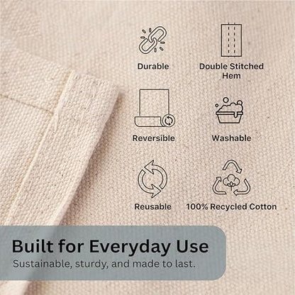 Top Cotton Canvas Drop Cloth 4Pc, Reusable Paint Drop Cloth, 100% Recycled Cotton Canvas Tarp Cover for Painter, Furniture, Floor Protection, All Purpose Painters Dropcloth for Christmas DIY (5x5FT) - size: Pack of 4 - 5*5 Ft