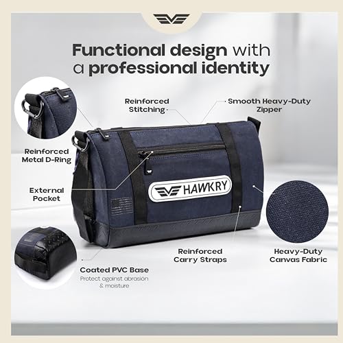 HAWKRY Heavy Duty Canvas Tool Bag – Waterproof Canvas Zipper Pouch, Garden Tool Bag, Construction Bags Heavy Duty, Small Zipper Pouch, Motorcycle Tool, Multipurpose Fishing Bag - color: Blue