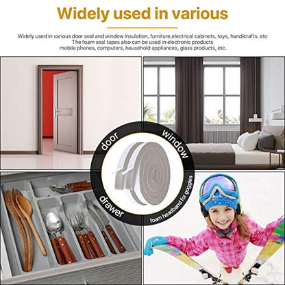 Air Conditioner Foam-2 Rolls, 1 Inch Wide X 3/4 Inch Thick Total 13 Feet Long, Open Cell AC Foam Weather Seal for Gap Blocker, Anti-Vibration, Anti-Collision (6.5ft x 2 Rolls) - color: Gray, size: 1" (W) x 3/4" (T) x 13' (L)