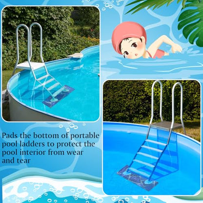 Drydiet Above Ground Ladder Mat, Swimming Protective Nonslip Step Pad with Texture, Pool Essentials Accessories for Floor Liners and Stairs, Marble Pattern(9 x 24 Inch) - size: 9 x 24 Inch