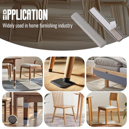 Furniture Sliders,17x99mm Rectangular Table and Chair Leg Sliding Pad for Easy Moving on Carpet Hardwood (16pcs) - size: 17x99mm,Rectangle