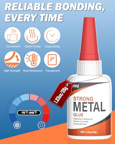 Jevvu Super Glue for Metal, Clear Instant Cyanoacrylate Adhesive for Metal Repair, Waterproof, Heat-Resistant, Ideal for Steel, Aluminium, DIY, Jewelry