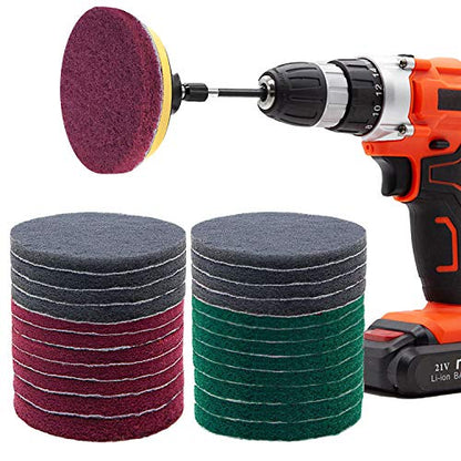 Power Scrubber Pads Drill Attachment, GOH DODD 26 Pieces 4 Inch Headlight Restoration Kit Drill Brush Scouring Cleaning Pads for Kitchen, Bathroom, Grout, Carpet, Shower, Tub, Grill,Tile, Sanding - size: 4 Inch 26 Pieces