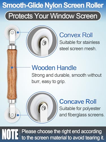Screen Repair Kit - 3 in 1 Screen Tools Including Roller, 0.12in x 32.8ft Spline, Removal Hook for Replacing & Installing Door Window Screens - size: 0.12in x 32.8ft