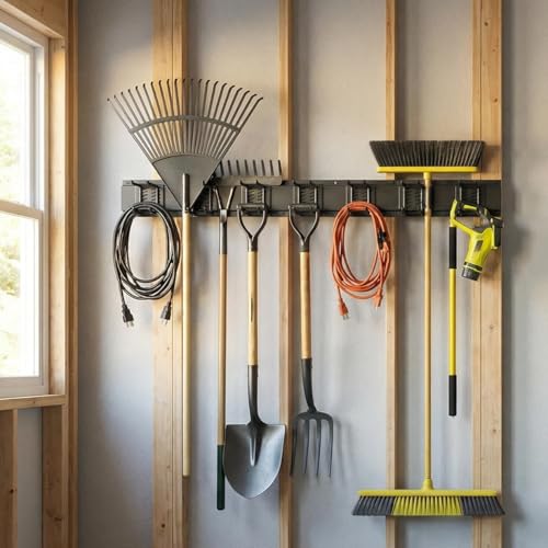 MBQQ Garage Tool Organizer Wall Mounted, 24 Inches Adjustable Garden Tool Organizer Rack,Heavy Duty Yard Tool Organizer - size: SET OF 3