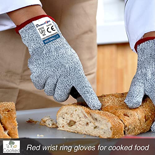 Dowellife Cut Resistant Gloves Food Grade Level 5 Protection, Safety Kitchen Cuts Gloves for Oyster Shucking, Fish Fillet Processing, Mandolin Slicing, Meat Cutting and Wood Carving. (X-Large-2 Pairs) - size: X-large (Pack of 2), style: Original
