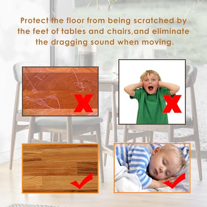 WAFJAMF 24 PCS Cute Cat Paw Furniture Leg Socks, Chair Leg Floor Protectors for Avoid Scratches, Fit Square Round Furniture Leg for Moving Easily and Reduce Noise