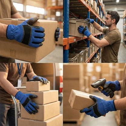 Work Gloves for Men, Durable Mechanic Gloves, Flexible Gardening & Utility Work Gloves with Touchscreen - size: Large