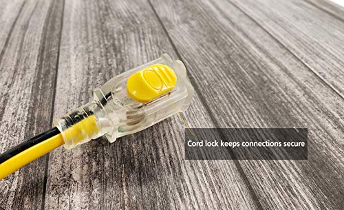 STANLEY 36108 8 FT. Contractor Grade Heavy Duty Extension Cord, Yellow/Black