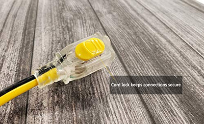 STANLEY 36108 8 FT. Contractor Grade Heavy Duty Extension Cord, Yellow/Black