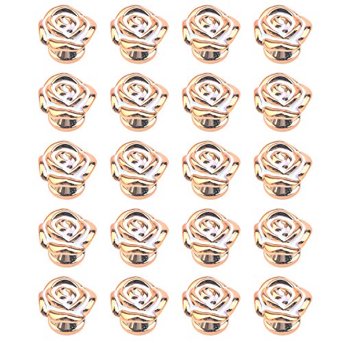 Bitray 20PCS Rose Pulls Cabinet Knobs Flower Drawer Knobs Pull Handles - color: Gold