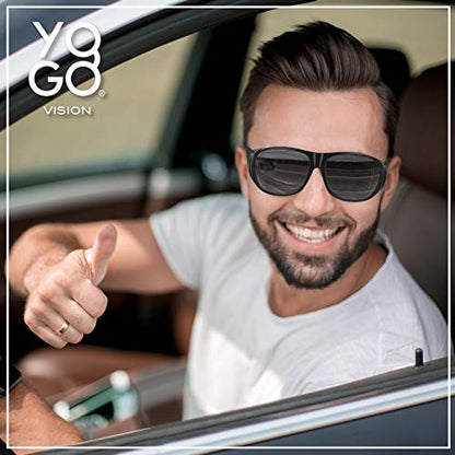 Fit Over Wrap Sunglasses Polarized Lens Wear Over Eyeglasses 100% UV Protection for Men and Women - color: Yellow Night Driving Lens and Smoke Lens