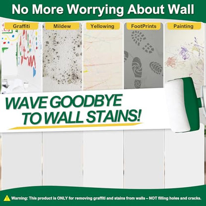White Paint for Wall, 500g Touch-Up Paint Ready-to-Use with Roller Brush, Water Based & Low Odor White Wall Touch-Up Repair Kit for Walls & Ceilings, Remove Stains, Graffiti, Footprint