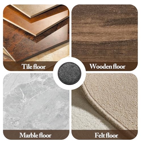 12Pcs Round Metal Felt Furniture Caster Cups, 1-5/8Inch Carpet-Bottom Furniture Sliders Non-Slip Wheel Savers, Floor Protectors Pads for Hardwood, Tile & Laminate Floors - size: Round,1-5/8"