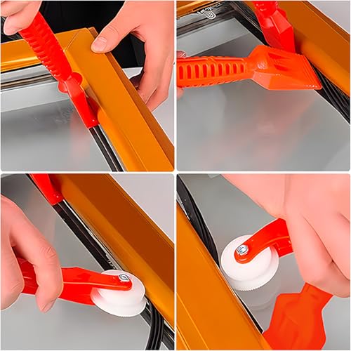 RLECS 2PCS Screen Roller Tool Scoop Red Window Leather Strip Installation Utensil for Door Seam Repair and Automotive Seal Replacement