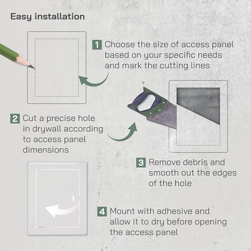 Vent Systems Access Panel for Drywall 6 x 8 Inch - Wall Hole Cover Plate - Metal Access Door with Handle - Plumbing Access Panel for Drywall - Service Shaft Crawl Space Door - Wall Access Panel - size: 6'' x 8''