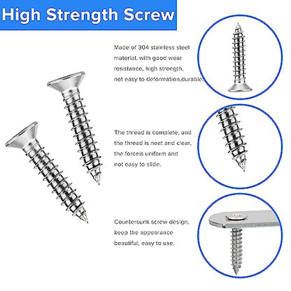 16 Pack Straight Brace,Flat Brace 5” x 0.75”,Stainless Steel Flat Metal Braces,Repair Bracket with Screws - size: 127mm/16 Pcs