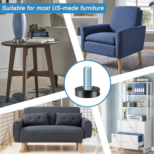 4 Set 1/4" Thread Furniture Feet Levelers, Adjustable Table Leg Screws, Height Adjuster Leveler with T-Nut for Tables,Cabinets,Chairs (1/4''-8 PCS) - size: 1/4''-8 PCS