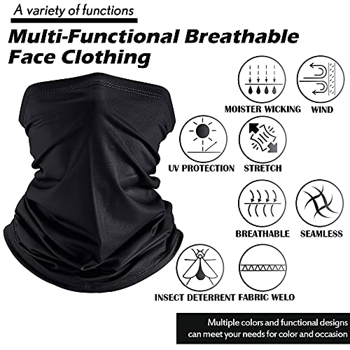 Geyoga Neck Gaiter Bandana Face Mask Summer UV Protection Cooling Breathable Face Mask Neck Scarf Balaclava for Men Women - color: Fresh Colors