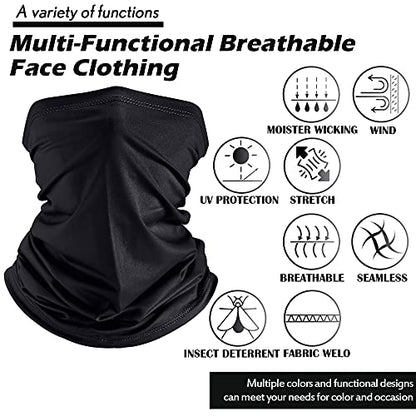 Geyoga Neck Gaiter Bandana Face Mask Summer UV Protection Cooling Breathable Face Mask Neck Scarf Balaclava for Men Women - color: Fresh Colors