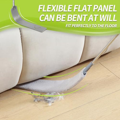 IVYROLL Skinny Duster with Extension Pole for Under Furniture, Under Appliance Cleaning Tool with 3 Microfiber Dusting Cloths, Retractable Flat Duster for Under Refrigerator, Tight Spaces, Gap - color: Set C: Gap Duster & Replacement