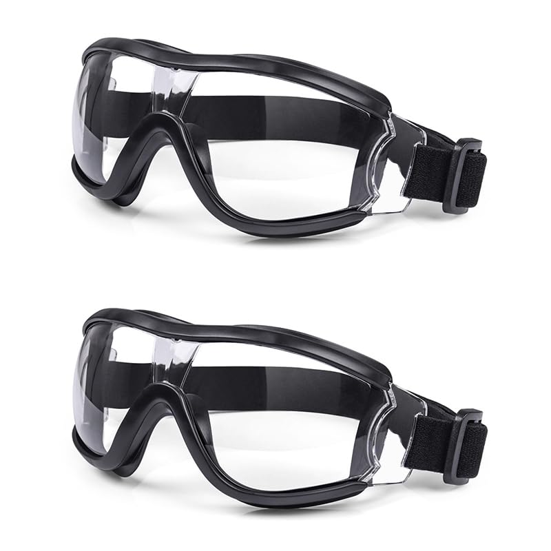 Kids Safety Goggles, Kids Lab Goggles,Soft silicone nose cushion and adjustable headband - color: Black+black