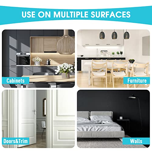 NADAMOO Black Multi Surface Touch Up Paint, Interior and Exterior House Appliance Paint for Cabinet, Wall, Door, Furniture, Windows, Shutter and Trim