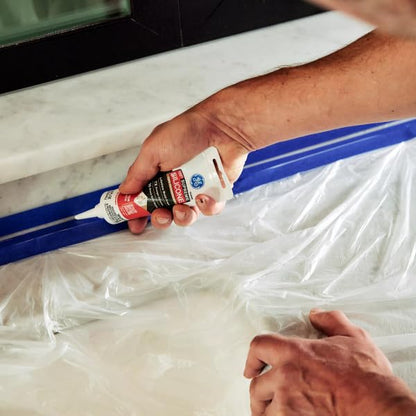 GE Supreme Silicone Caulk for Kitchen & Bathroom, White, 2.8 fl oz Tube, 1 Pack - 100% Waterproof Silicone Sealant, 7X Stronger Adhesion, Shrink & Crack Proof - size: Pack of 1