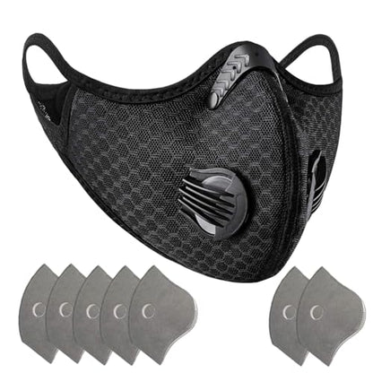 Loops Reusable Dust Face Mask with 7 Activated Carbon Filters-Woodworking,Construction,Mowing,Painting,sanding Outdoor