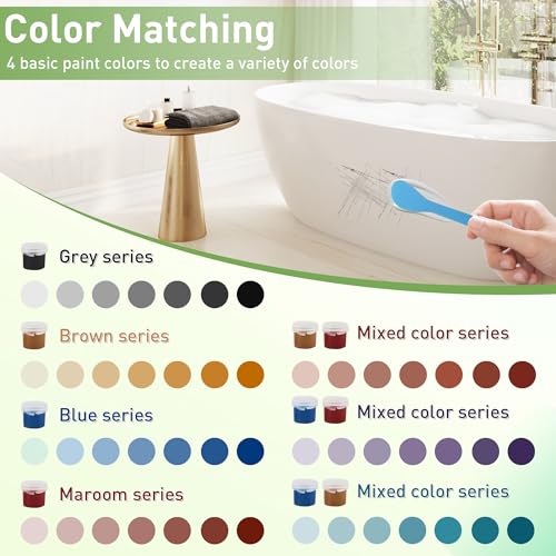 Surface Repair Kit for Tubs, Tiles, Countertops - Fixes Chips, Cracks, Scratches, Holes (Fiberglass, Porcelain, Stone, Acrylic)