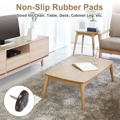 uxcell 16 Pcs Furniture Glides Sliders, 1.02" Plastic Round Chair Sliders Glides, Furniture Movers Pads for Chair Leg Floor Protectors, Brown - size: 26mm