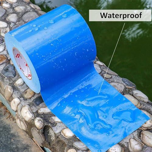 BOMEI PACK 6" Blue Duct Tape,Wider Roll,6 Inches x 60 Yards,9 Mil Thick Heavy Duty,Waterproof,Flexible,No Residue and Tear by Hand,Multi-Use for Indoor & Outdoor Repairs - color: Blue