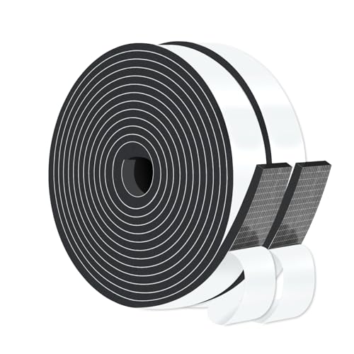 Weather Stripping Door Seal,Weather Stripping,Soundproof,Cold Insulation,High Density CR Foam Insulation Tape for Door, Front Door Frame, Windows,Sliding Door (Black, 1 in x 1/4 in x 26Ft) - size: 1 In x 1/4 In x 26Ft