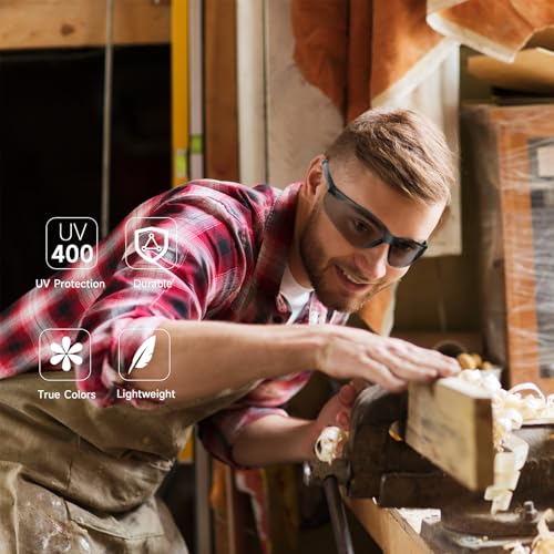 Salfboy Safety Glasses for Men Women ANSI Z87.1 Safety Glasses Bulk Protective Eyewear Scratch-Resistant - color: 30 Grey