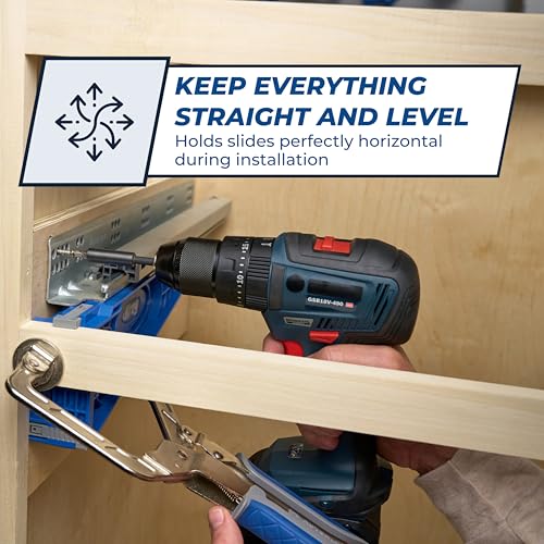Kreg KHI-Slide Drawer Slide Jig - Drawer Slide Jig Kit - Drawer Slide Tool - for Cabinets, Drawers, Desks & More - Easily Install Drawer Slides - Set of 2