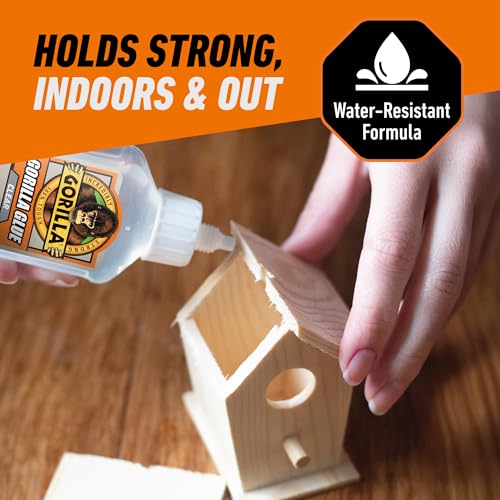 Gorilla Clear Glue, 1.75 Ounce Bottle (Pack of 1) - Crystal Clear, All Purpose, and Water Resistant - size: 1 - Pack, style: 1.75 Ounce