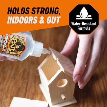 Gorilla Clear Glue, 1.75 Ounce Bottle (Pack of 1) - Crystal Clear, All Purpose, and Water Resistant - size: 1 - Pack, style: 1.75 Ounce